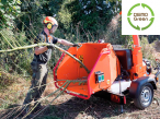 <strong>Chipper Timberwolf TW 160PH</strong><br />
Compact, strong and fast with elegant design on single-axle chassis, the max. diameter of the inserted material up to 152 mm.